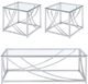Coaster® Lille 3-Piece Tempered Glass Top Occasional Table with Chrome Base Set-0