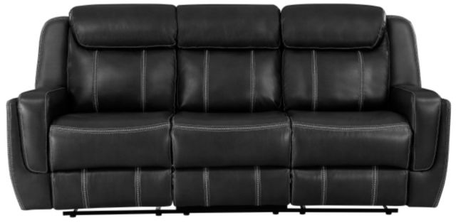 Homelegance® Littleton Black Double Manual Reclining Sofa-2