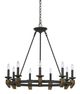 Cal® Lighting & Accessories Cruz 9-Light Bronze/Wood Chandelier-0