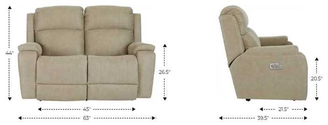 La-Z-Boy® Dorian Quarry Power Reclining Loveseat with Headrest-2