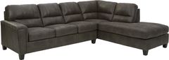 Signature Design by Ashley® Navi 2-Piece Smoke Right-Arm Facing Sectional and Chaise