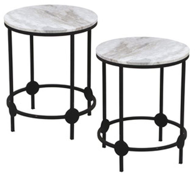 Signature Design by Ashley® Beashaw 2-Piece Gray Accent Table Set with Black Base-0