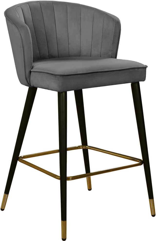Meridian Furniture Cassie Gray Velvet Counter Stool-0
