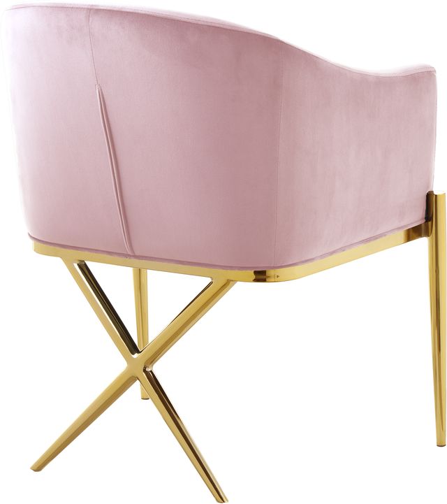 Meridian Furniture Xavier Pink/Gold Velvet Dining Chair-2