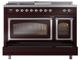 Ilve® Nostalgie II Noblesse 48'' Burgundy Pro Style Dual Fuel Range with Chrome Trim-3