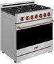 Thor Kitchen® Gordon Ramsay 36" Stainless Steel/Rose Gold Freestanding Pro Style Gas Range-2