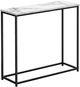 Monarch Specialties Inc. 32"L White Marble Look Console Table with Black Metal Base-0