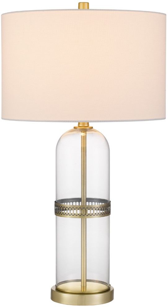 Cal® Lighting & Accessories Bullet Shaped 2-Piece Antique Brass Table Lamp Set-1