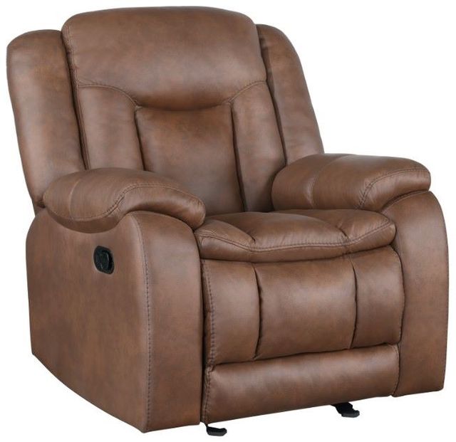 New Classic® Home Furnishings Morello Saddle Brown Manual Glider Recliner-0