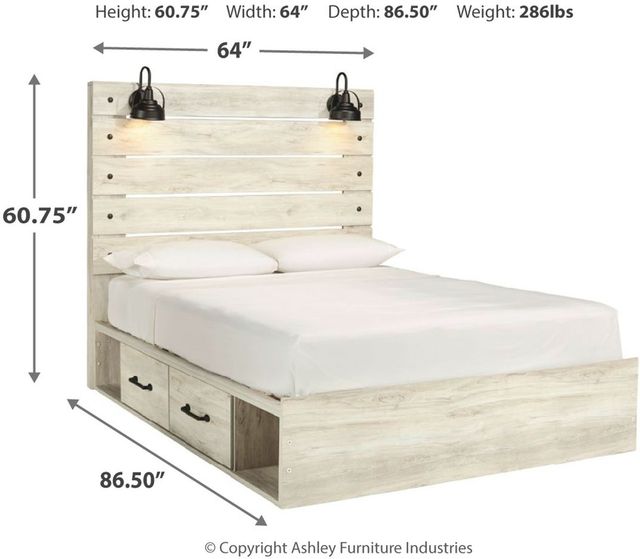 Signature Design by Ashley® Cambeck Whitewash Queen Panel Bed with 4 Storage Drawers-2