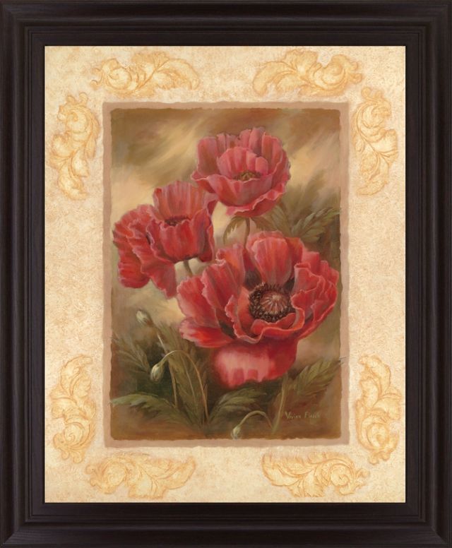 Classy Living Crimson Poppies Trio Wall Art-0