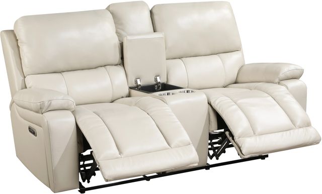New Classic® Home Furnishings Cicero Cream Reclining Console Loveseat-3