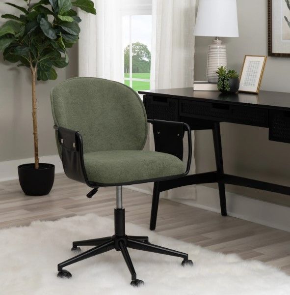 Linon Kamryn Olive Green Office Chair-1