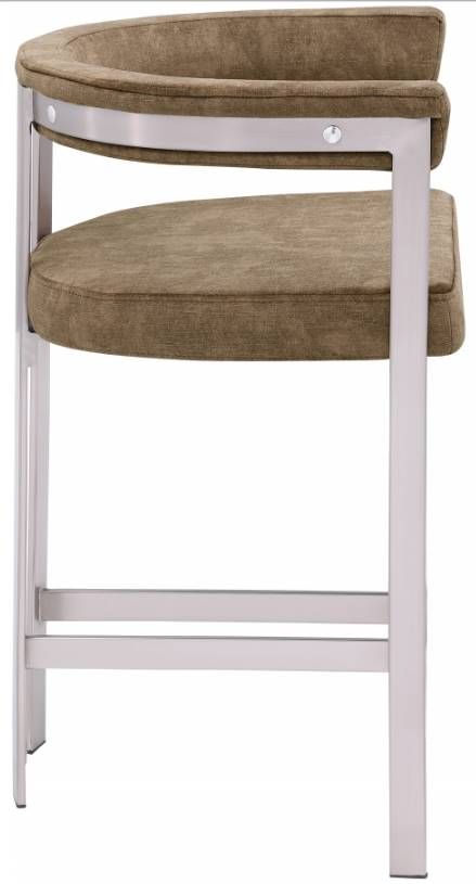 Meridian Furniture Marcello Brown/Brushed Chrome Counter Stool-3