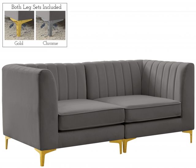 Meridian Furniture Alina Grey Velvet Modular Sofa-0