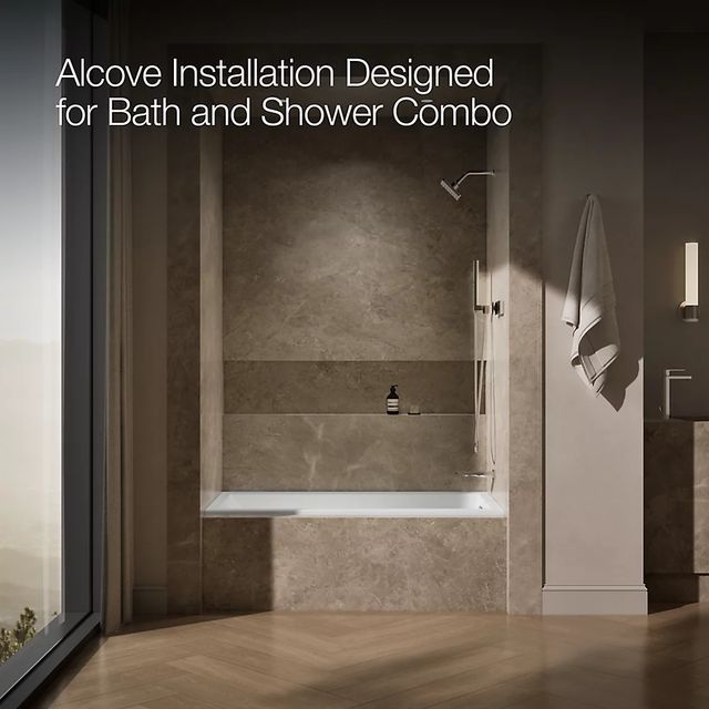 KOHLER® Underscore® White 60" x 30" Alcove Heated BubbleMassage™ Air Bath - Right Drain-4