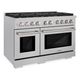 ZLINE 48" Satin Stainless Steel Pro Style Gas Range with 8 Brass Burners-2