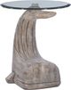 Powell® Wally The Whale Glass Top Side Table with Driftwood Base-0