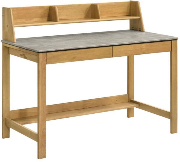 Coaster® Besler Cement/Natural SmartTop Writing Desk with Shelf-0
