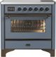 Ilve® Majestic III 36" Blue Gray Pro Style Induction Range with Triple Glass Door and Burnished Trim-0