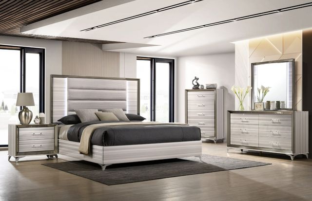 Global Furniture USA Zambrano 5-Piece White King Bedroom Set-1
