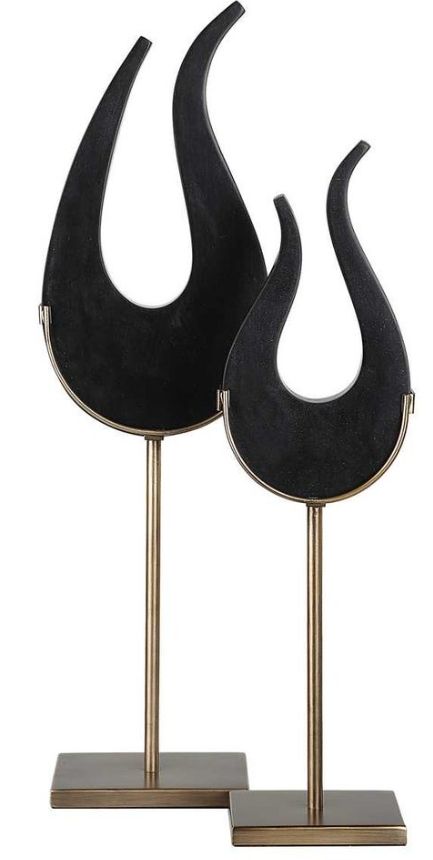 Uttermost® Black Flame 2-Piece Brass Brushed Sculpture Set-2