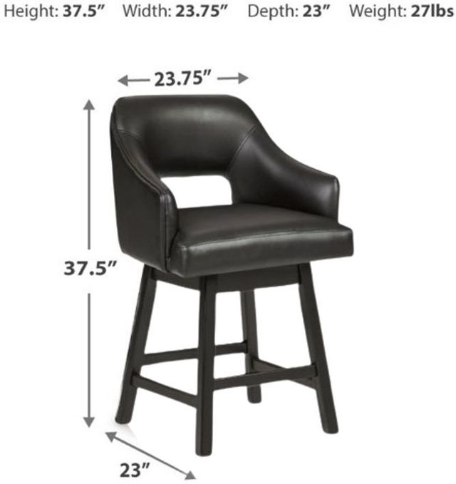 Signature Design by Ashley® Tallenger Black/Dark Brown Swivel Barstool-4