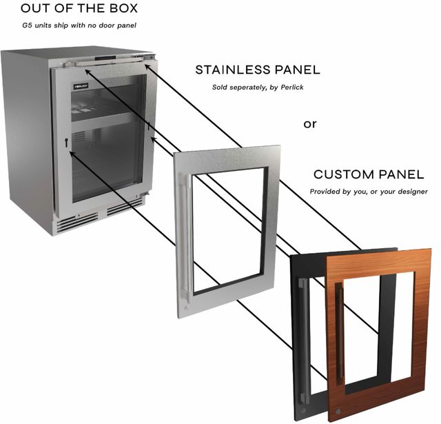 Perlick® G5 Luxe 15" 2.8 Cu. Ft. Panel Ready Glass Door Built-In Wine Cooler-2