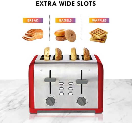 Kenmore® 4 Slice Red and Stainless Steel Toaster-4