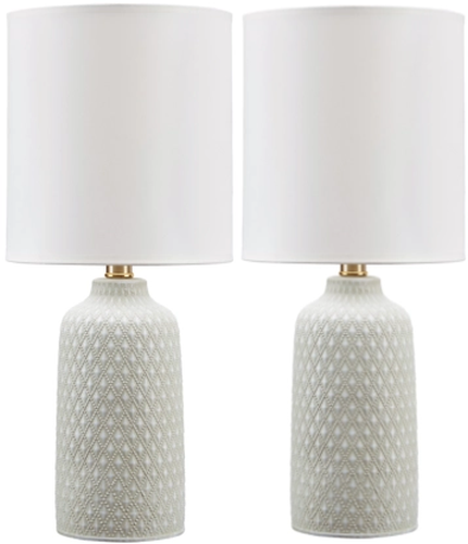 Signature Design by Ashley® Donnford 2-Piece Antiqued Gray Table Lamp Set-0