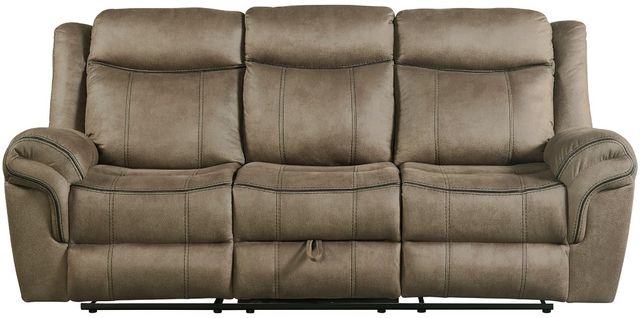 Elements International Sorrento Brown Power Reclining Sofa-1