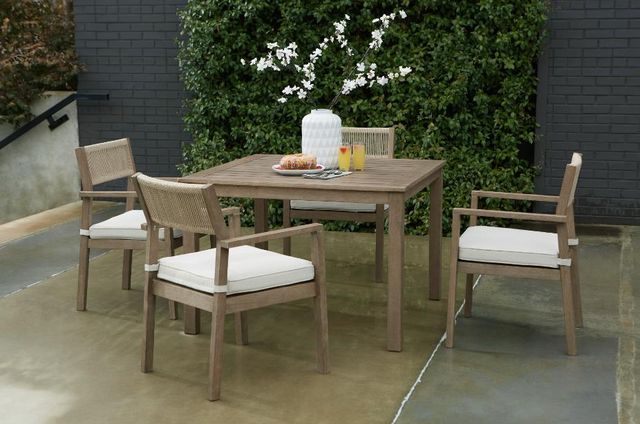 Signature Design by Ashley® Aria 5-Piece Brown Outdoor Dining Set-3