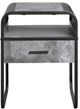 ACME Furniture Raziela Gray 1-Drawer End Table with Black Base-1