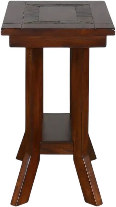 Sunny Designs™ Santa Fe Dark Chocolate Chair Side Table with Lower Shelf-2