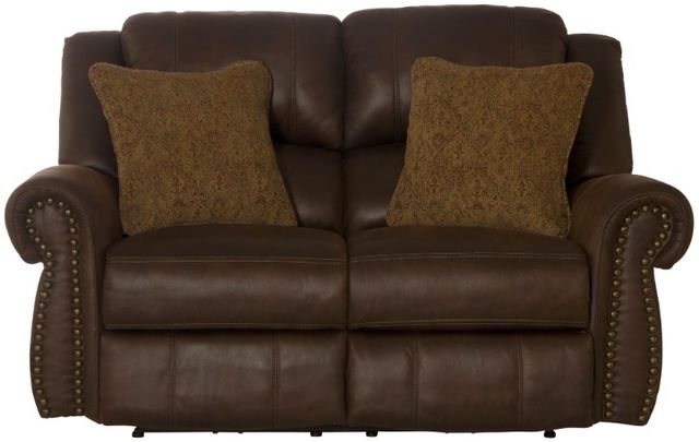 Catnapper® Pickett Walnut Power Reclining Loveseat with Power Adjustable Headrest-3