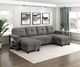 Homelegance® Robinson 4-Piece Gray U-Shape Sectional and Chaise-1