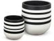 Le Present Stripe White And Black 16" Planter-1