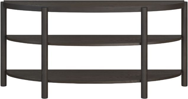 Magnussen Home® Hadleigh Black Coffee Bean Demilune Sofa Table-0