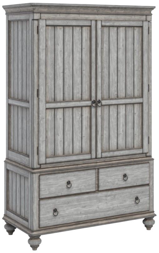 Flexsteel® Plymouth® Distressed Graywash Armoire-0