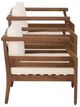 Linon Corolla 2-Piece Beige/Brown Acacia/Fabric Outdoor Club Chair Set-3
