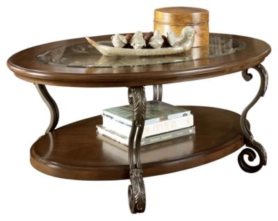 Signature Design by Ashley® Nestor 3-Piece Medium Brown Living Room Table Set-1