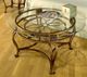 HH2 Home Scottsdale Glass Top Coffee Table with Brown Rust Base-1