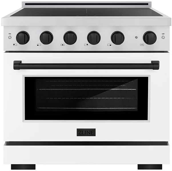 ZLINE 36" 5.2 cu. ft. Autograph Edition Paramount Stainless Steel with White Matte Door and Matte Bl