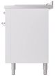 Ilve® Nostalgie II Noblesse 60'' White Pro Style Dual Fuel Range with Chrome Trim-3