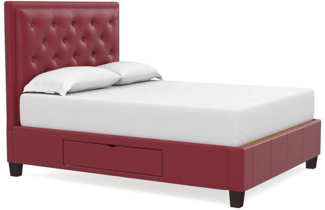 Bassett® Furniture Custom Upholstered Beds Manhattan Leather Storage Bed-3