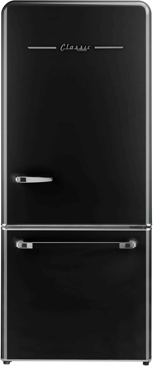 Unique® Appliances Classic Retro 30 in. 18 Cu. Ft. Midnight Black Bottom Freezer Refrigerator-0