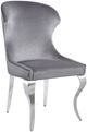 Coaster® Cheyanne 2-Piece Grey/Polished Chrome Upholstered Dining Side Chair Set-0