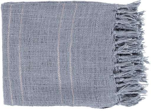 Surya Traveler Denim/Taupe 50"x60" Throw Blanket-0