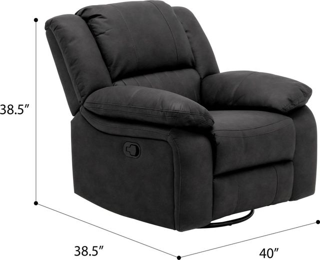 Emerald Home Navaro Black Manual Swivel Gliding Recliner-3