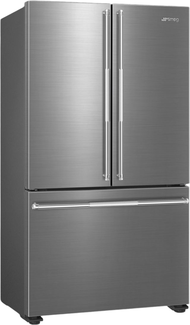 Smeg 36" 20.5 Cu. Ft. Stainless Steel Freestanding French Door Refrigerator-4